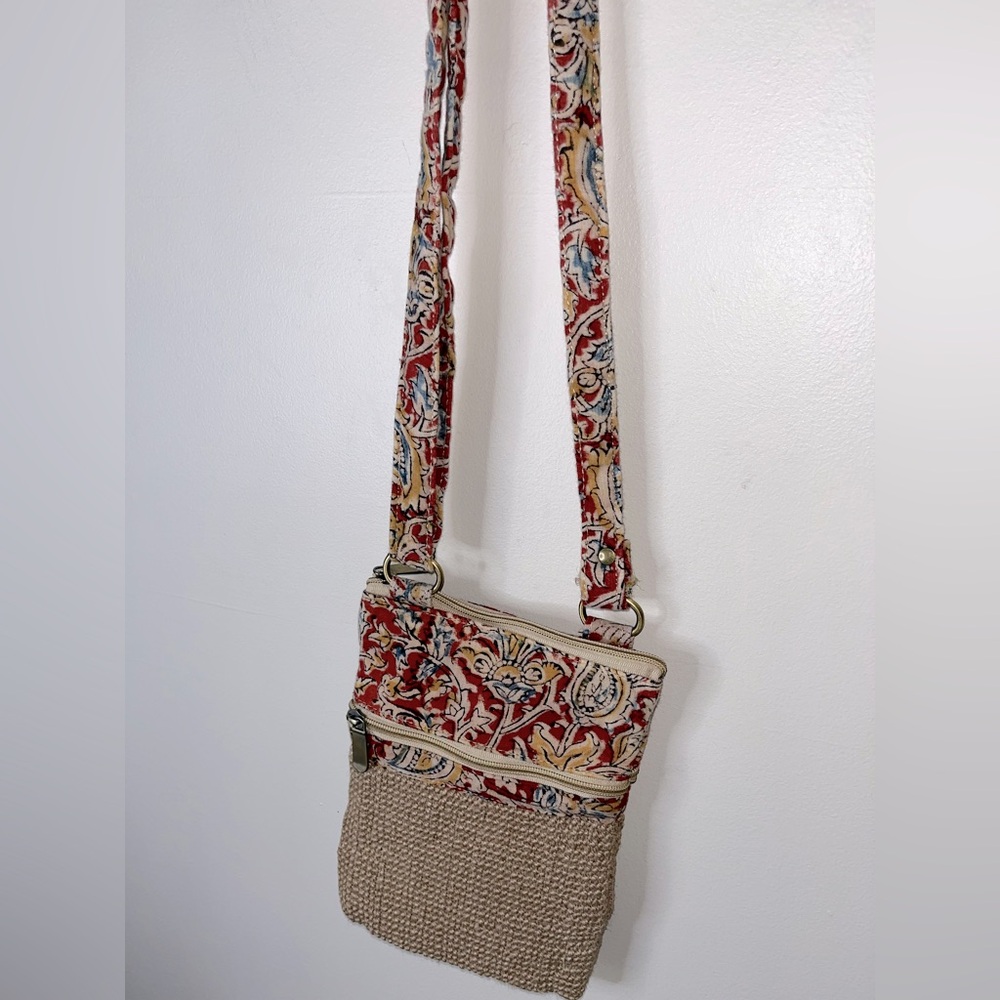 Jute Cottage Sling Handbag Dobby Jute Fabric Ethnic Block Kalamkari Design Bag - Picture 5 of 8